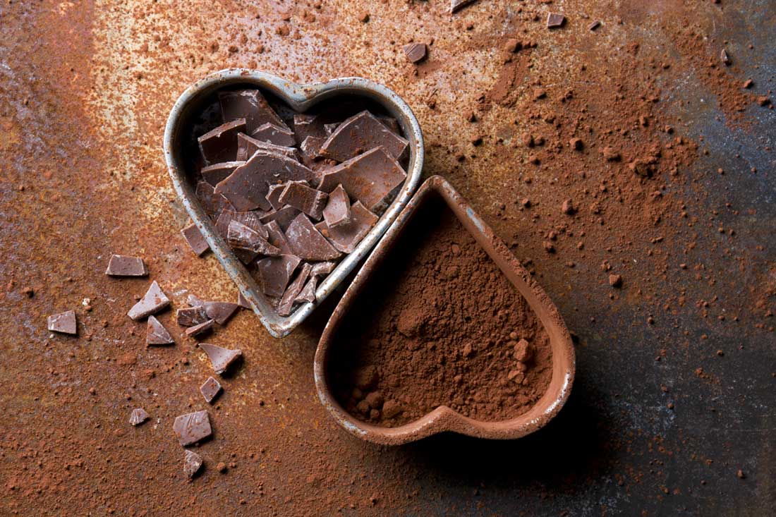 Chocolate in hearts