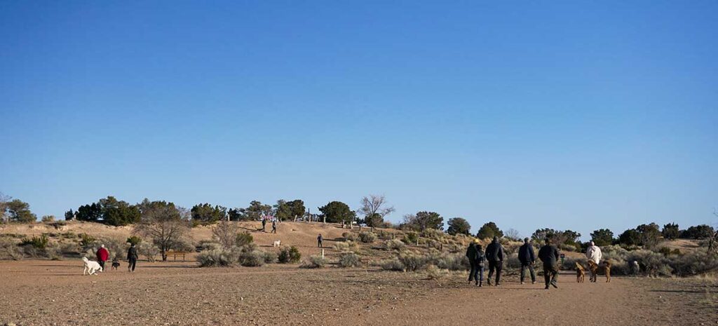 People and dogs at Frank S. Ortiz Dog Park.