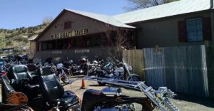 Exterior of the Mine Shaft Tavern in Madrid, New Mexico.