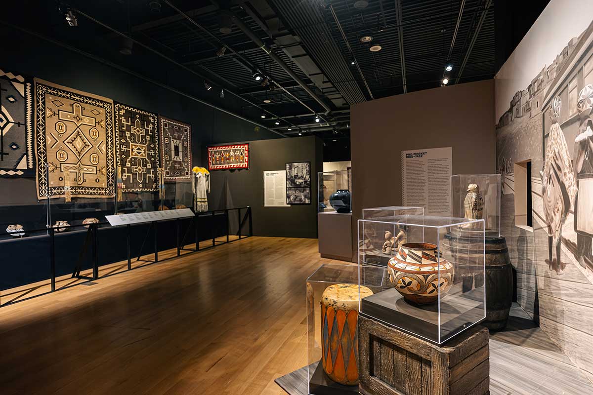 The Honoring Tradition & Innovation: 100 Years of Santa Fe’s Indian Market, 1922-2022 exhibition gallery. Photo by Tira Howard.