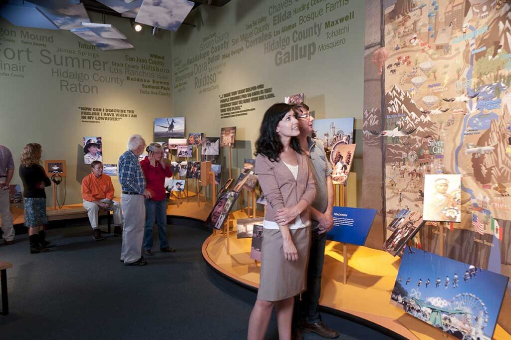 Visitors at the New Mexico History Museum. Photo by Kitty Leaken.