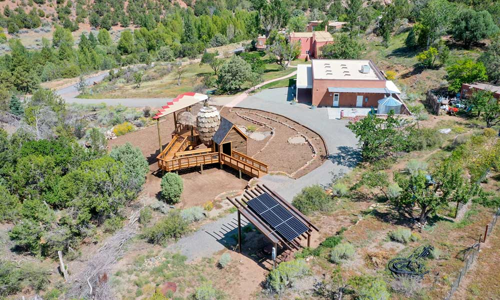 Exterior of Randall Davey Audubon Center and Sanctuary.