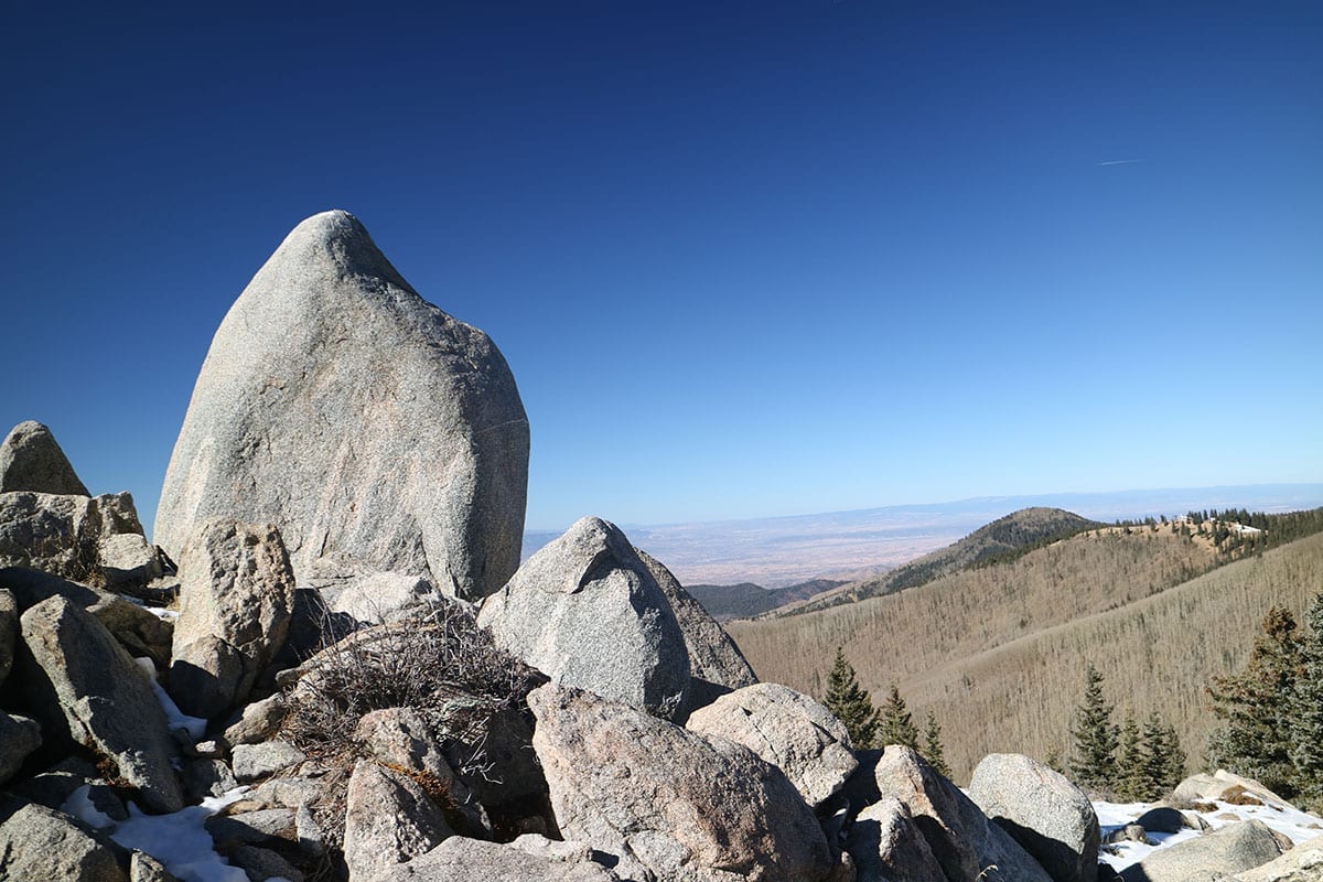 rocky outcropping in the Sangre de Cristo mountains