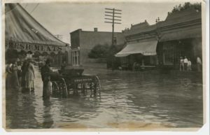 Flooded street in Silver City, New Mexico