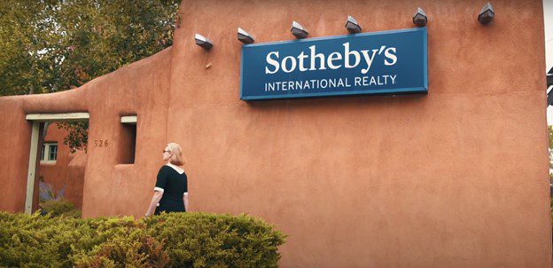 outside of the sotheby's real estate building in santa fe