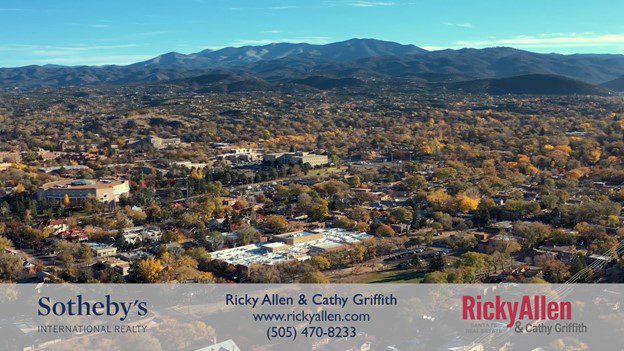 arial view of south capitol neighborhood in Santa Fe New Mexico
