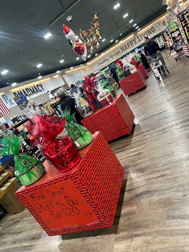 Pre-packaged Stuff the Bus items are available to purchase at Albertsons Market.