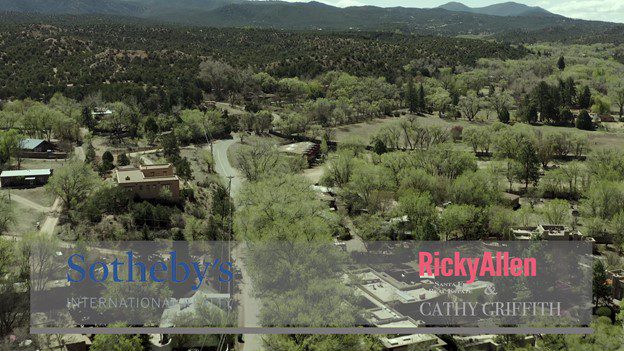 arial view of tesuque neighborhodo in Santa Fe New Mexico