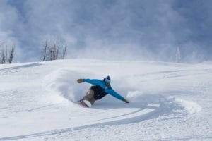 Snowboarding at Wolf Creek.